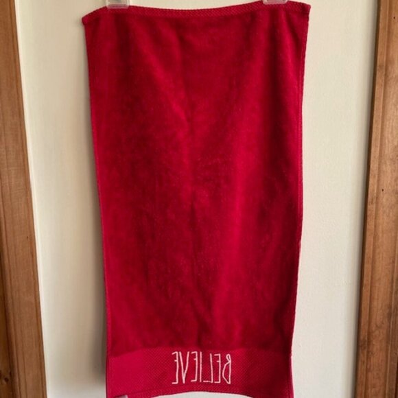 RAE DUNN Believe Red Cotton Hand Towel - Picture 8 of 12